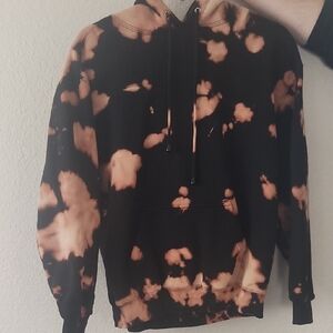 Black and Orange Tie-Dye Hoodie